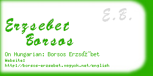 erzsebet borsos business card